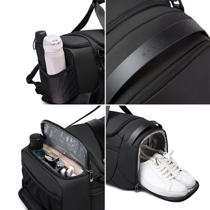 Men’s Sports Duffel Bag – Water-Resistant Gym Bag with Dry/Wet Separation & Extra Side Shoe Compartment – Ideal for Travel & Fitness