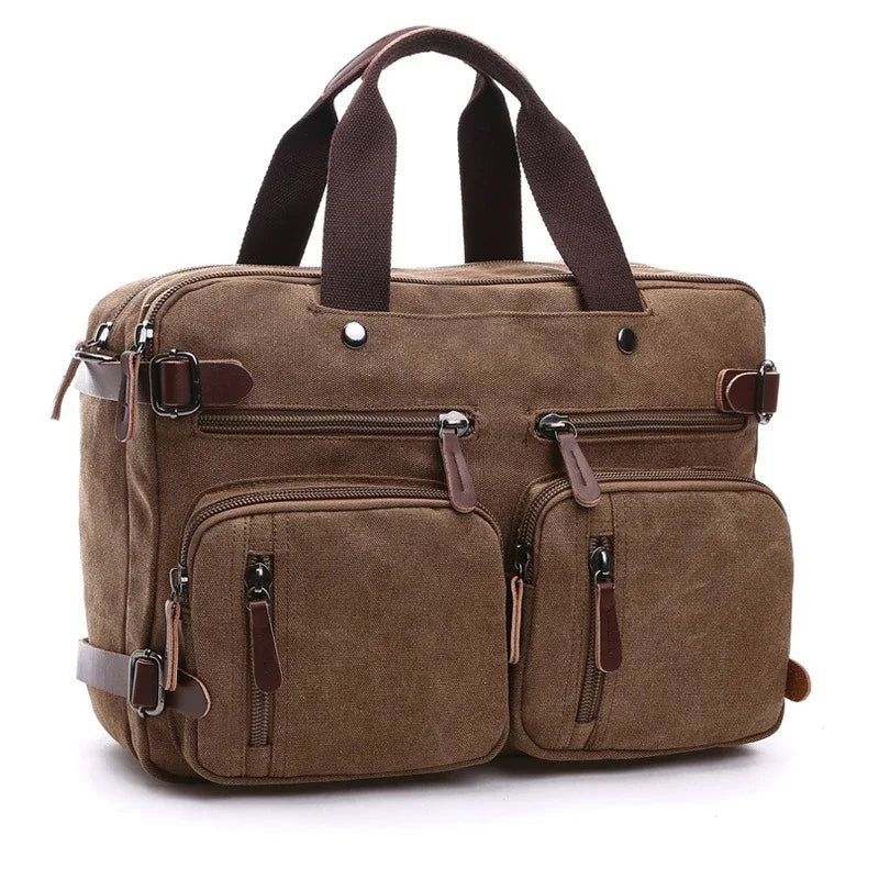 Vintage 17-Inch Laptop Messenger Bag – Ultralight Shoulder Bag with Multiple Compartments & Sleek Design – Business & Everyday Backpack