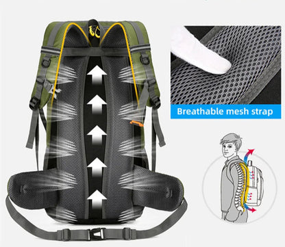 Travel Backpack 50L – Waterproof with Side Pockets, Walking Stick Straps & Multiple Compartments for Hiking & Outdoor Adventures
