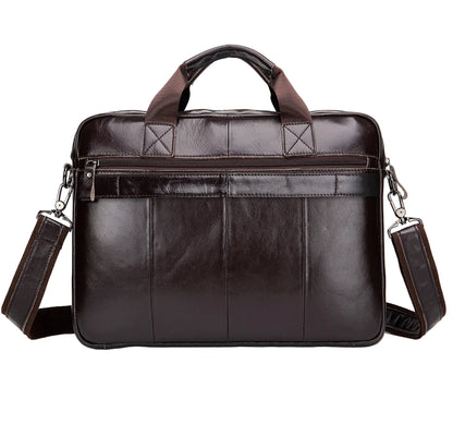 Executive Leather Men’s Briefcase – Elegant, Spacious Shoulder Bag with Organized Pockets for Daily Use