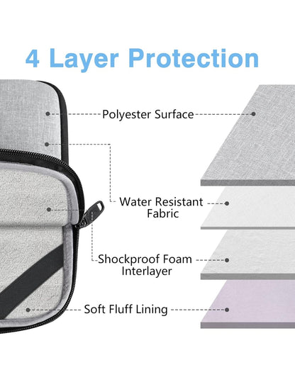 Matein 14-Inch Laptop Sleeve - Water Resistant & Stylish with Soft Lining – Fits MacBook Air/Pro – Grey