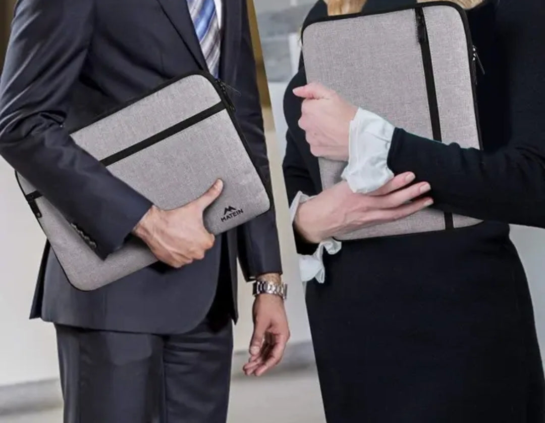 Matein 14-Inch Laptop Sleeve - Water Resistant & Stylish with Soft Lining – Fits MacBook Air/Pro – Grey