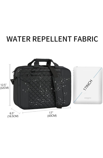 Kroser 17-Inch  Quilted  Laptop Shoulder Bag - Water Resistant - RFID-Protected Lightweight - Stylish - Men & Women