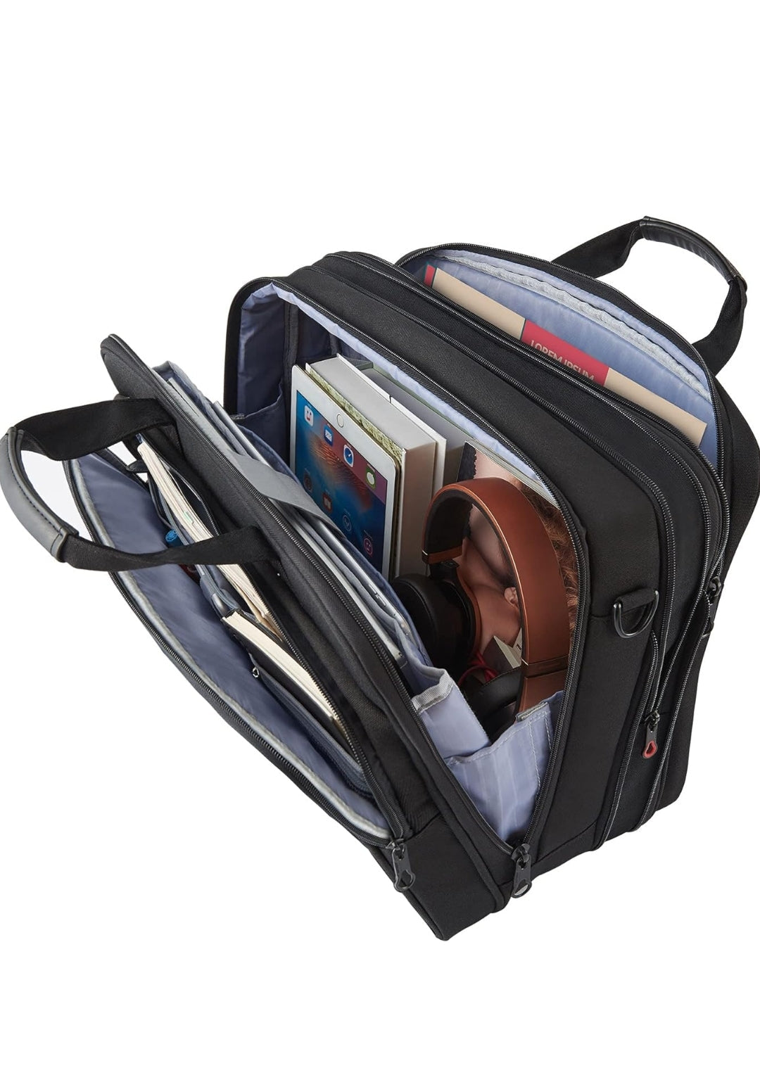 Kroser Business Laptop Briefcase - 17-Inch - Shoulder Bag, Expandable, Water-Resistant & RFID Protected, Leather Look, Lightweight Business Briefcase, Black