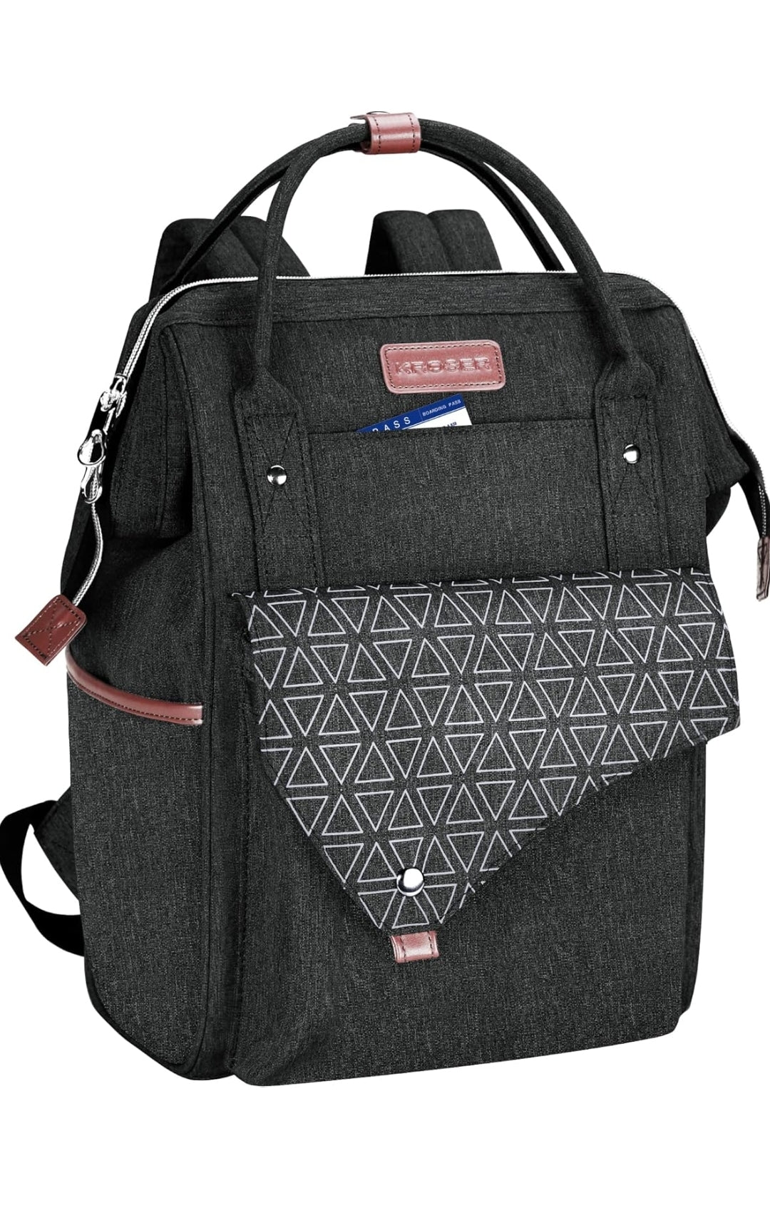 Kroser 15.6-Inch Laptop Bag Lightweight, Water-Resistant Shoulder Backpack with USB Port – Unisex, Black