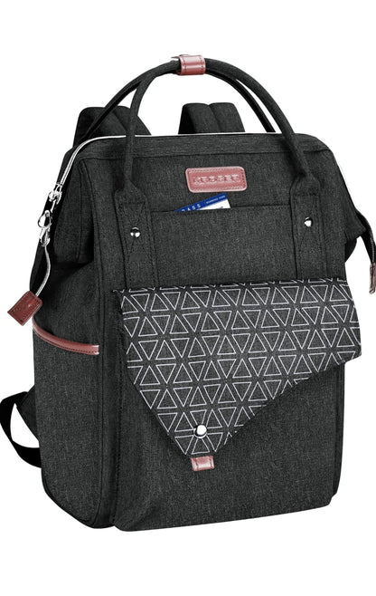 Kroser 15.6-Inch Laptop Bag Lightweight, Water-Resistant Shoulder Backpack with USB Port – Unisex, Black