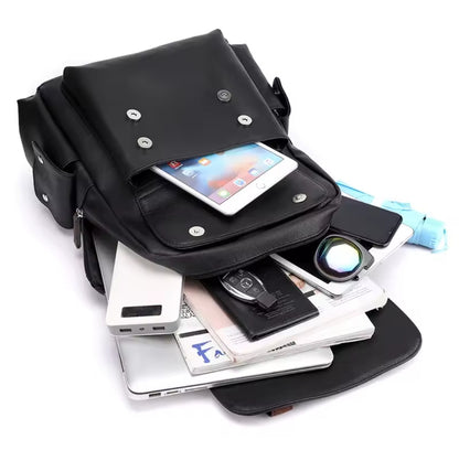 Vintage Backpack Messenger Bag with Buckle Closure – Timeless & Versatile Design