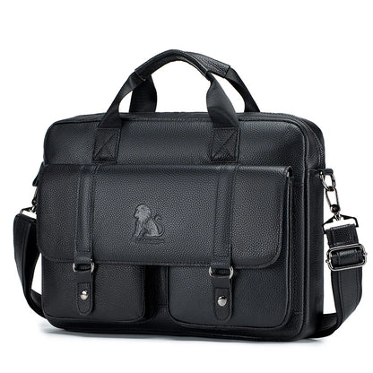 Executive Leather Men’s Briefcase – Elegant, Spacious Shoulder Bag with Organized Pockets for Daily Use