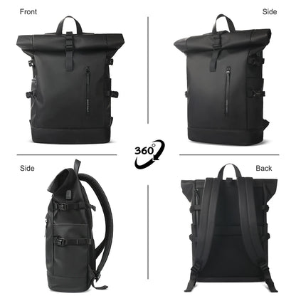 Rolltop Backpack with 15.6" Laptop Compartment – Ultralight, Water-Resistant & USB Port – Ideal for Hiking, Cycling & Everyday Use