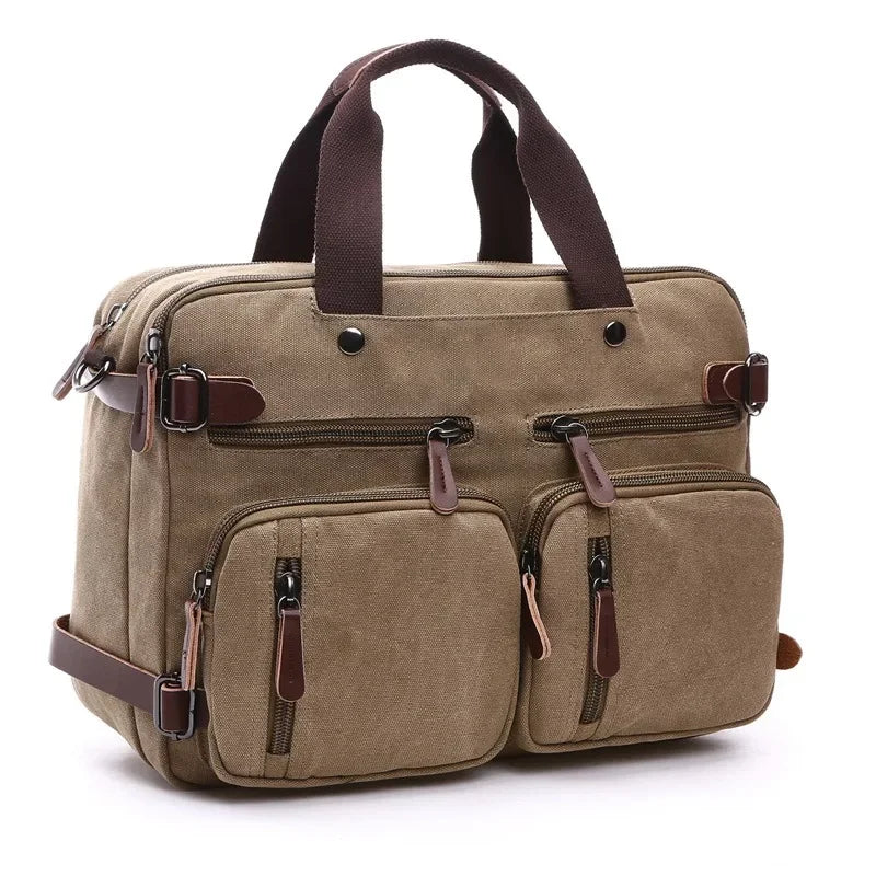 Vintage 17-Inch Laptop Messenger Bag – Ultralight Shoulder Bag with Multiple Compartments & Sleek Design – Business & Everyday Backpack