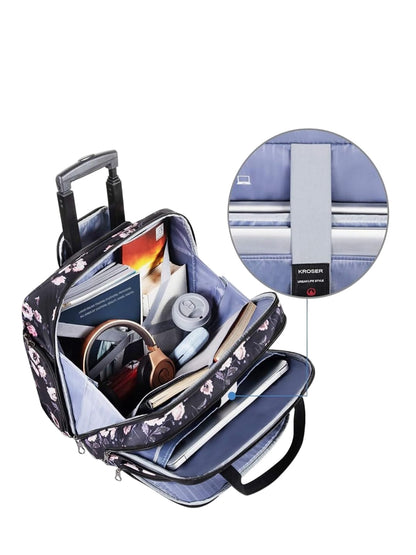 KROSER Business Trolley – Water-Resistant 15" Laptop Bag with RFID Blocking, Multiple Pockets & Unique, Easy-Travel Design