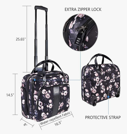 KROSER Business Trolley – Water-Resistant 15" Laptop Bag with RFID Blocking, Multiple Pockets & Unique, Easy-Travel Design
