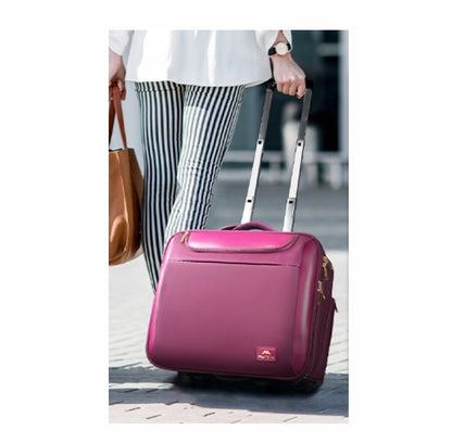Matein 17-Inch Laptop Trolley for Women Water-Resistant, Anti-Theft & Spacious with Rubber Wheels Includes 3-Piece Storage Set – Purple